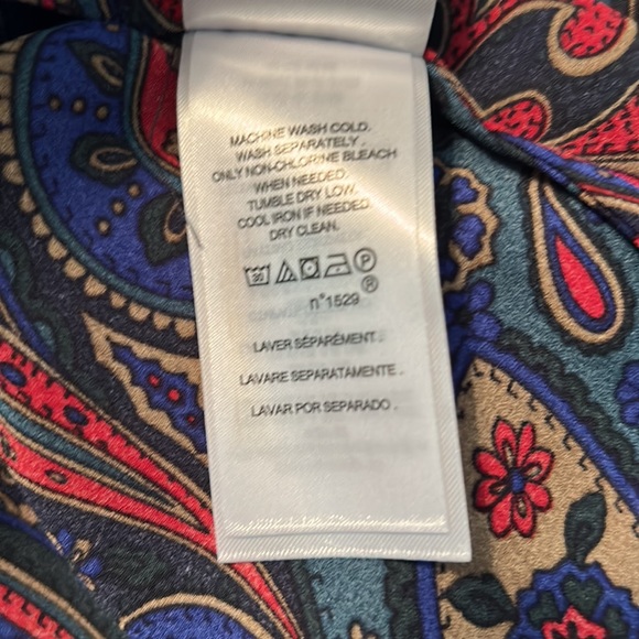 Lauren Ralph Lauren - Paisley Tie Neck Georgette- Size XXS - Picture 5 of 6